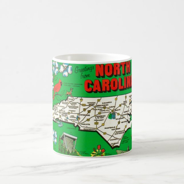 Green North Carolina Map Mug (Center)