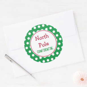 Green North Pole Christmas Stickers