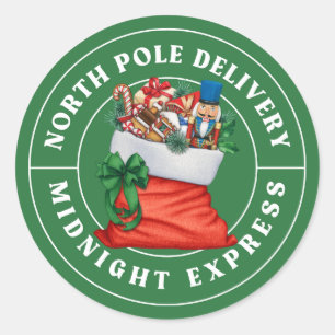Green North Pole Delivery sticker