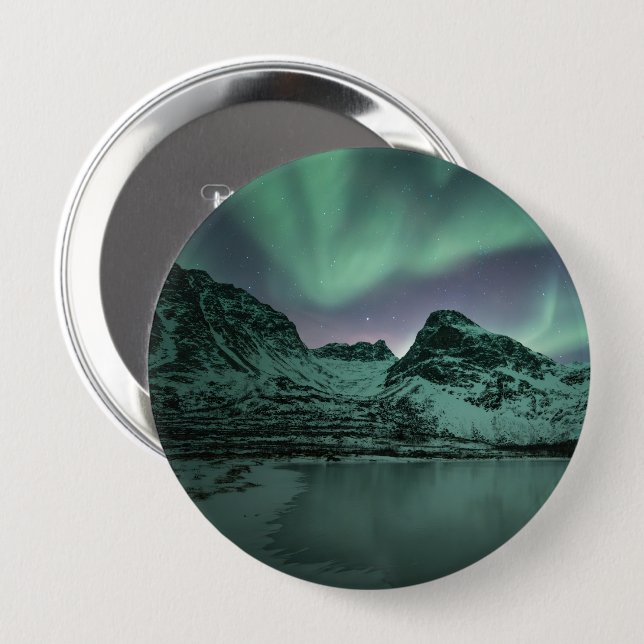 Green Northern Lights Button (Front & Back)