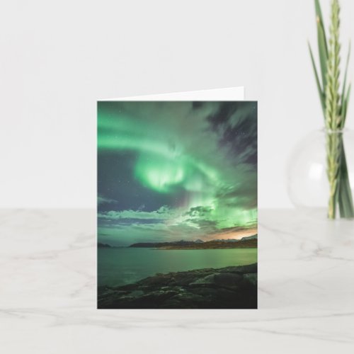 Green Northern Lights Card