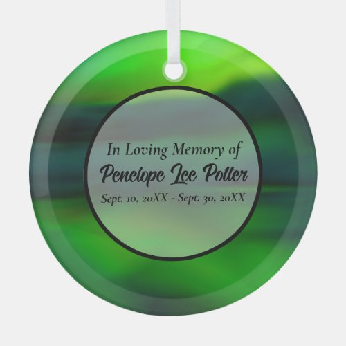 Green Northern Lights Memorial Suncatcher Glass Ornament