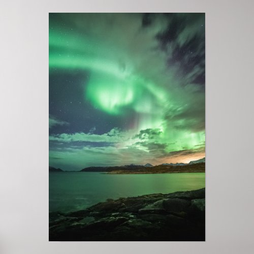 Green Northern Lights Poster