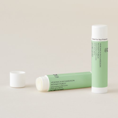 Green Notary Business Card Lip Balm Giveaway Gift