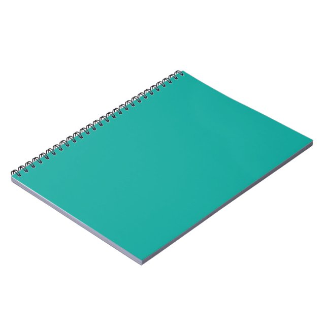 Green Notebook | Teal Minimal Spiral Journal (Left Side)