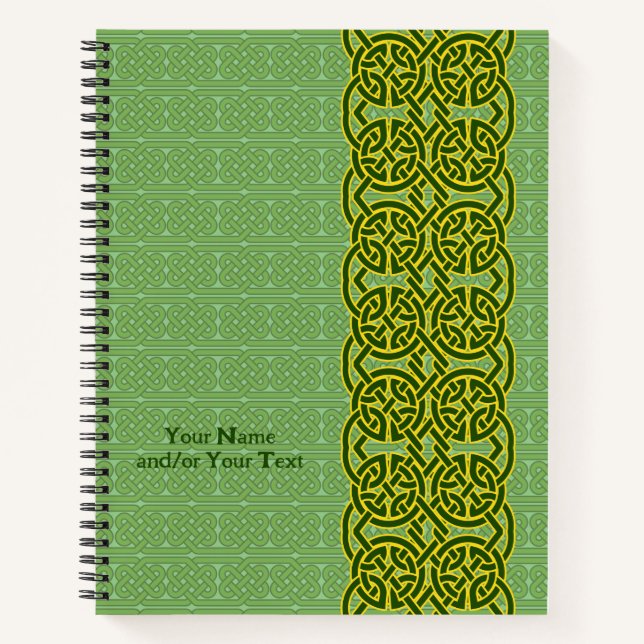 Green Notebook with Celtic-style Pattern (Front)