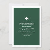 Green Now and Then Photo Collage Graduation Invitation (Back)