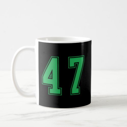 Green Number 47 Team Junior Sports Numbered Unifor Coffee Mug