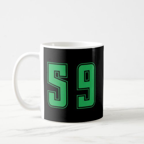 Green Number 59 Team Junior Sports Numbered Unifor Coffee Mug
