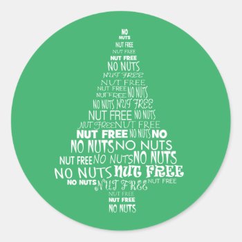 Green Nut Free No Nuts Baking Label Christmas Tree by LilAllergyAdvocates at Zazzle