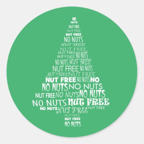 Green Nut Free No Nuts Baking Label Christmas Tree