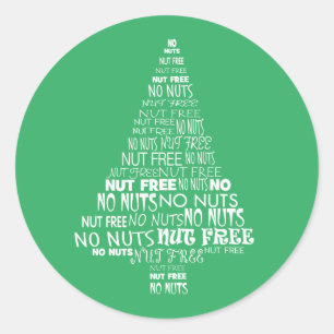 Green Nut Free No Nuts Baking Label Christmas Tree
