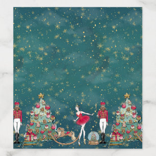 Green Nutcracker Ballet Holiday Gift Bag Envelope Liner