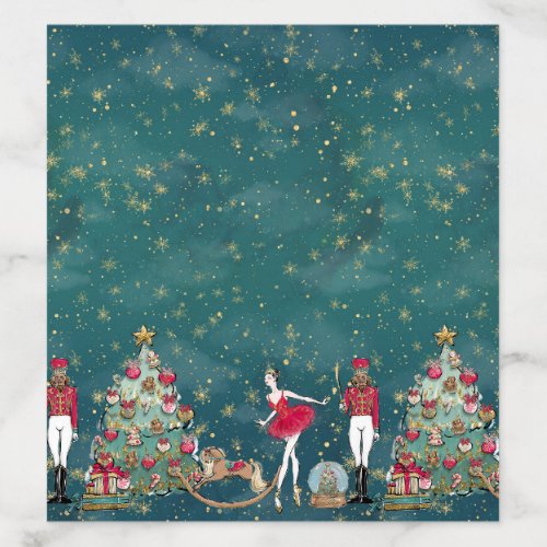 Green Nutcracker Ballet Holiday Gift Bag Envelope Liner