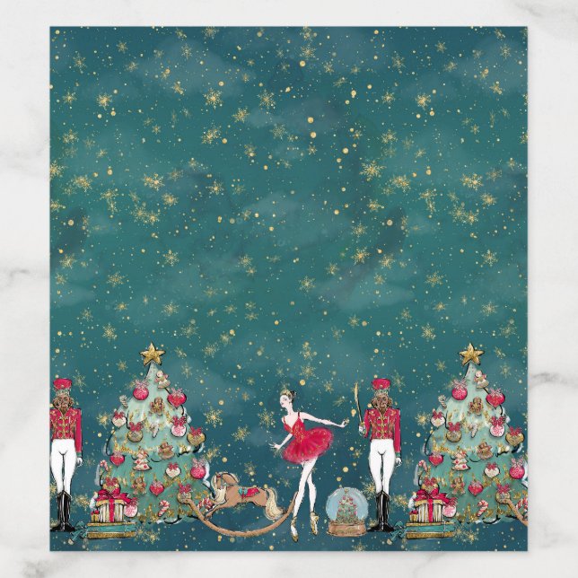 Green Nutcracker Ballet Holiday Gift Bag Envelope Liner (Design)