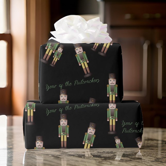 Green Nutcracker Soldier Christmas Wrapping Paper (Creator Uploaded)