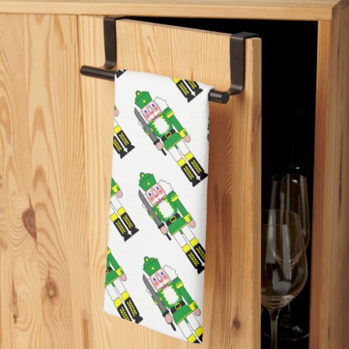 Green Nutcrackers Christmas Kitchen Towel