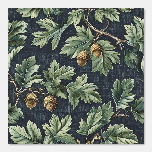 Green Oak Leaves Acorn Botanical Peel and Stick 