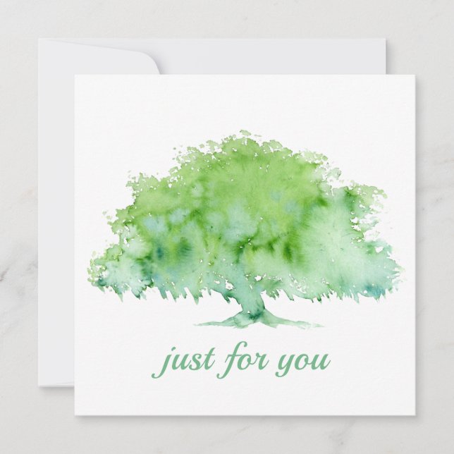 Green Oak Tree Invitation (Front)