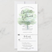 Green oak tree wedding invitation w rsvp attached (Front)