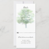 Green oak tree wedding invitation w rsvp attached (Back)
