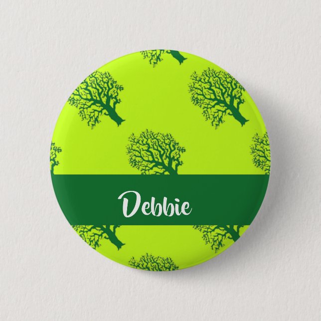 Green oaktree pattern button (Front)
