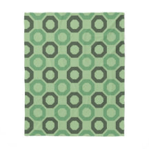 Green Octagon Connected Square Geometric Pattern