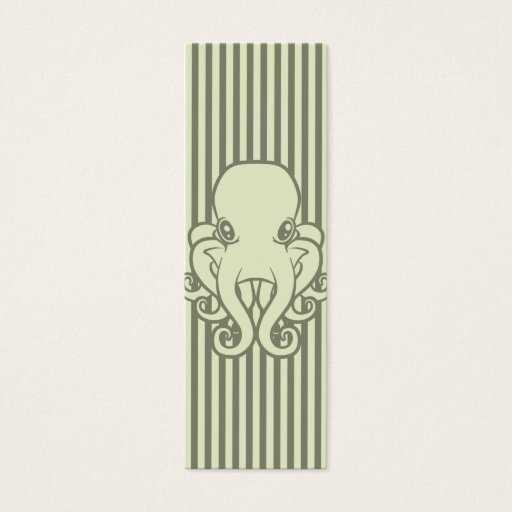 Customizable Green Octopus Bookmark Business Cards