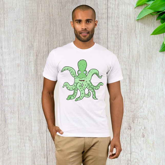 Green Octopus Character Quirky Sea Monster T-Shirt (Creator Uploaded)