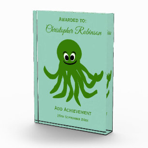 Green Octopus Design Acrylic Award