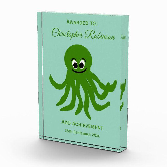 Green Octopus Design Acrylic Award (Right)