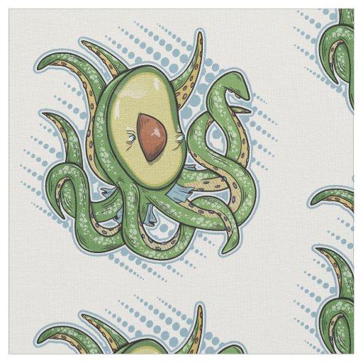 Green octopus  fabric
