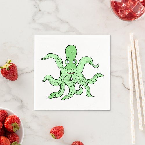 Green Octopus Paper Napkins