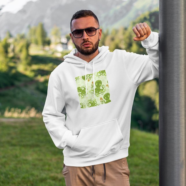 Green Octopuses With Flowers Hoodie (Creator Uploaded)