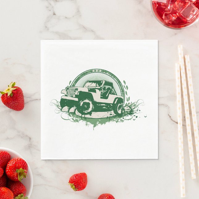 Green Off-Road 4x4 Vehicle Napkins (Creator Uploaded)