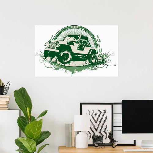 Green Off Road Vehicle Poster