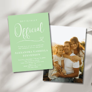 Green Officially Official Adoption Day Party Photo Invitation