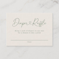 Green Oh Baby Heart Calligraphy Diaper Raffle