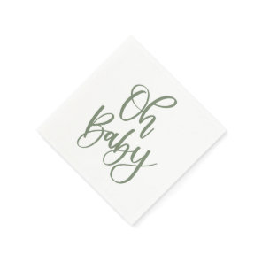 Green Oh Baby Paper Napkins