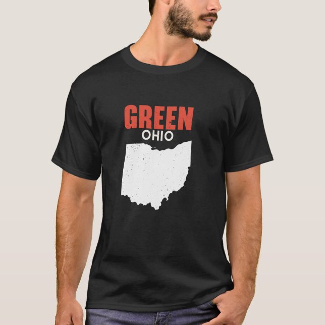 GREEN Ohio USA State America Travel Ohioan  T-Shirt (Front)