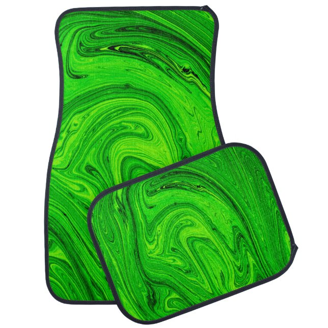 Green oil paint abstract background. Oil paint gre Car Floor Mat (Set)