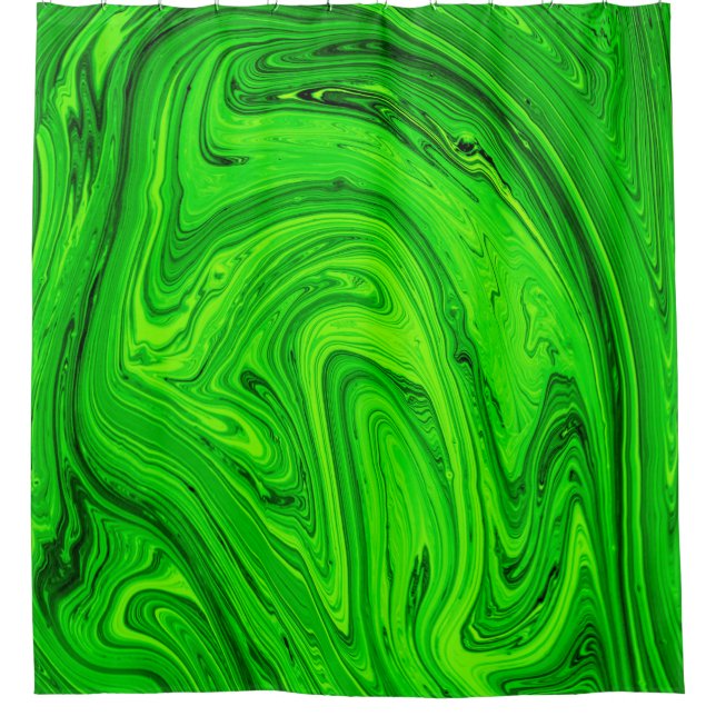 Green oil paint abstract background. Oil paint gre Shower Curtain (Front)