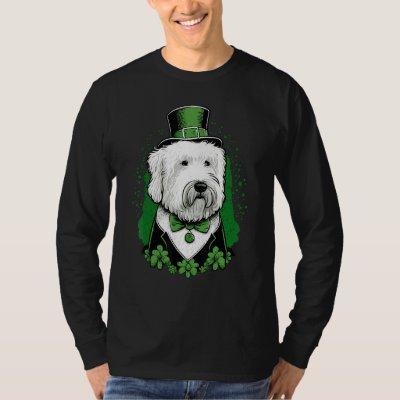 Green Old English Sheepdog shamrock St Patricks Da T-Shirt