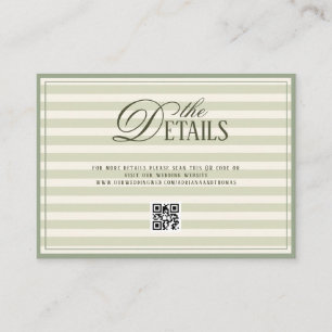 Green Old Money Wedding QR code Details Enclosure Card