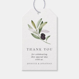 Green Olive Branch Wedding Gift Favor Tags