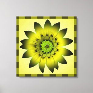 Green Olive Flower artwork - Wrapped canvas Print