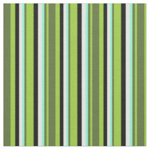 Green, Olive Green, Aquamarine, Mint Cream & Black Fabric