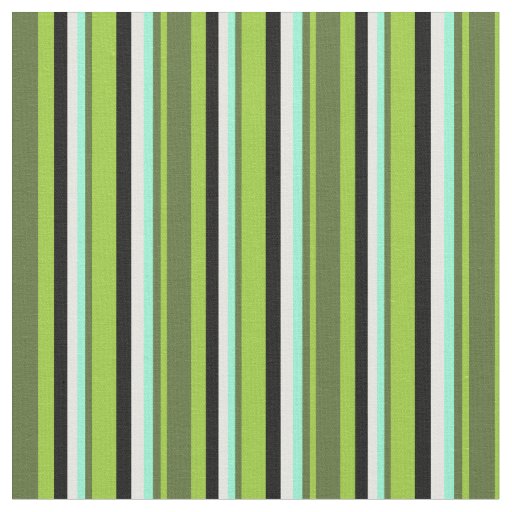 Green, Olive Green, Aquamarine, Mint Cream & Black Fabric