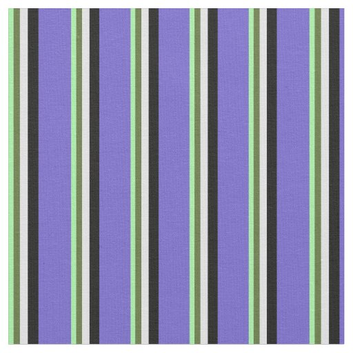 Green, Olive Green, Lavender, Black & Slate Blue Fabric