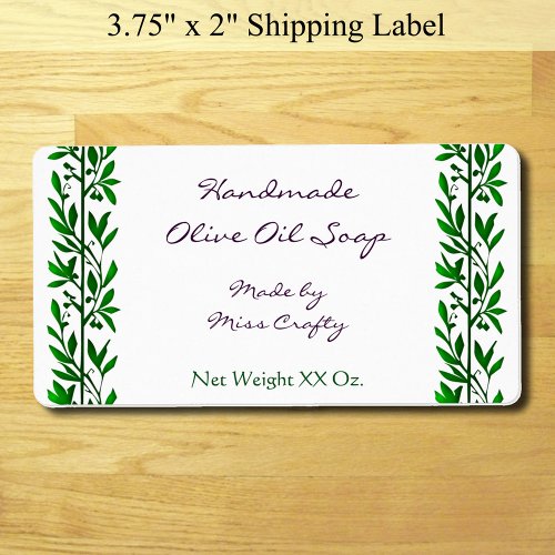 Green Olive Leaves Custom Soap Labels